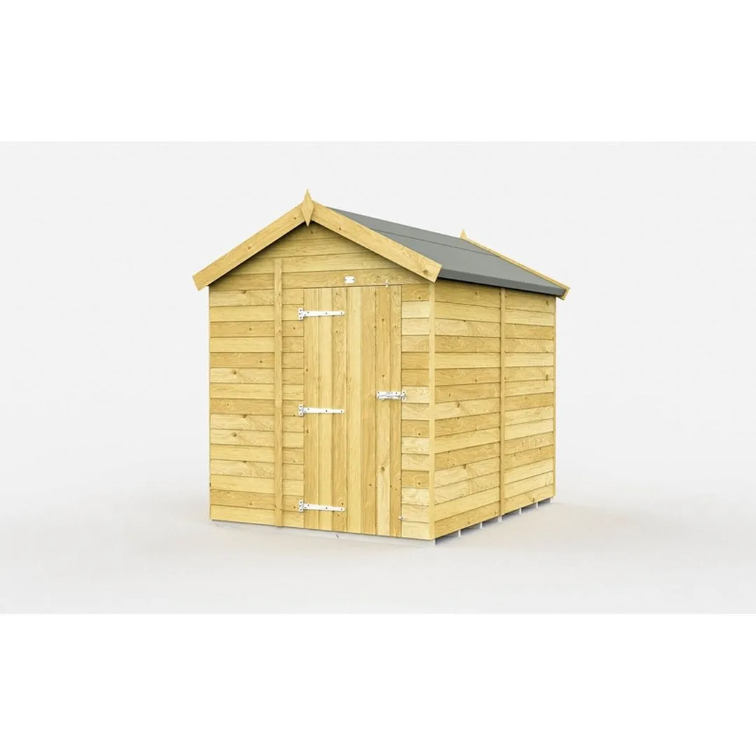 Buttercup Farm 6 x 8 Feet Apex Shed - Single Door W/O Windows - L243 x W175 x H217 cm in Brown