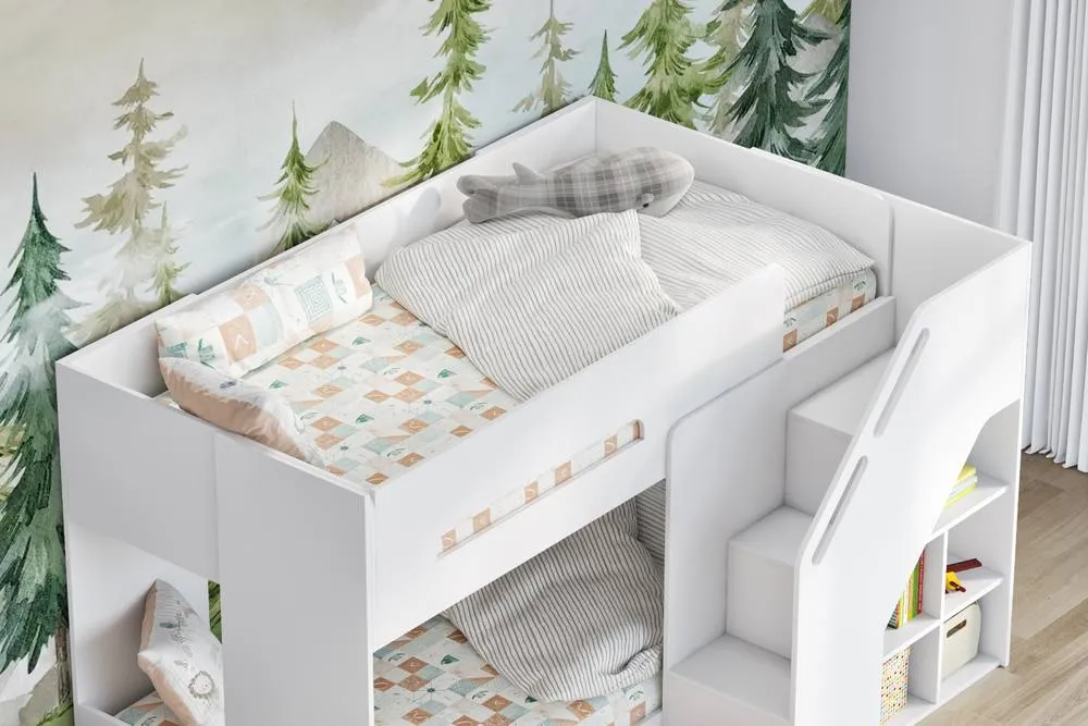 Flair Phobo Staircase Low Compact Bunk Bed White 4