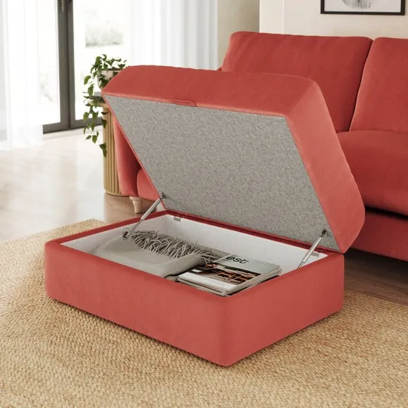 Hattie Matte Plush Velvet Storage Footstool 3