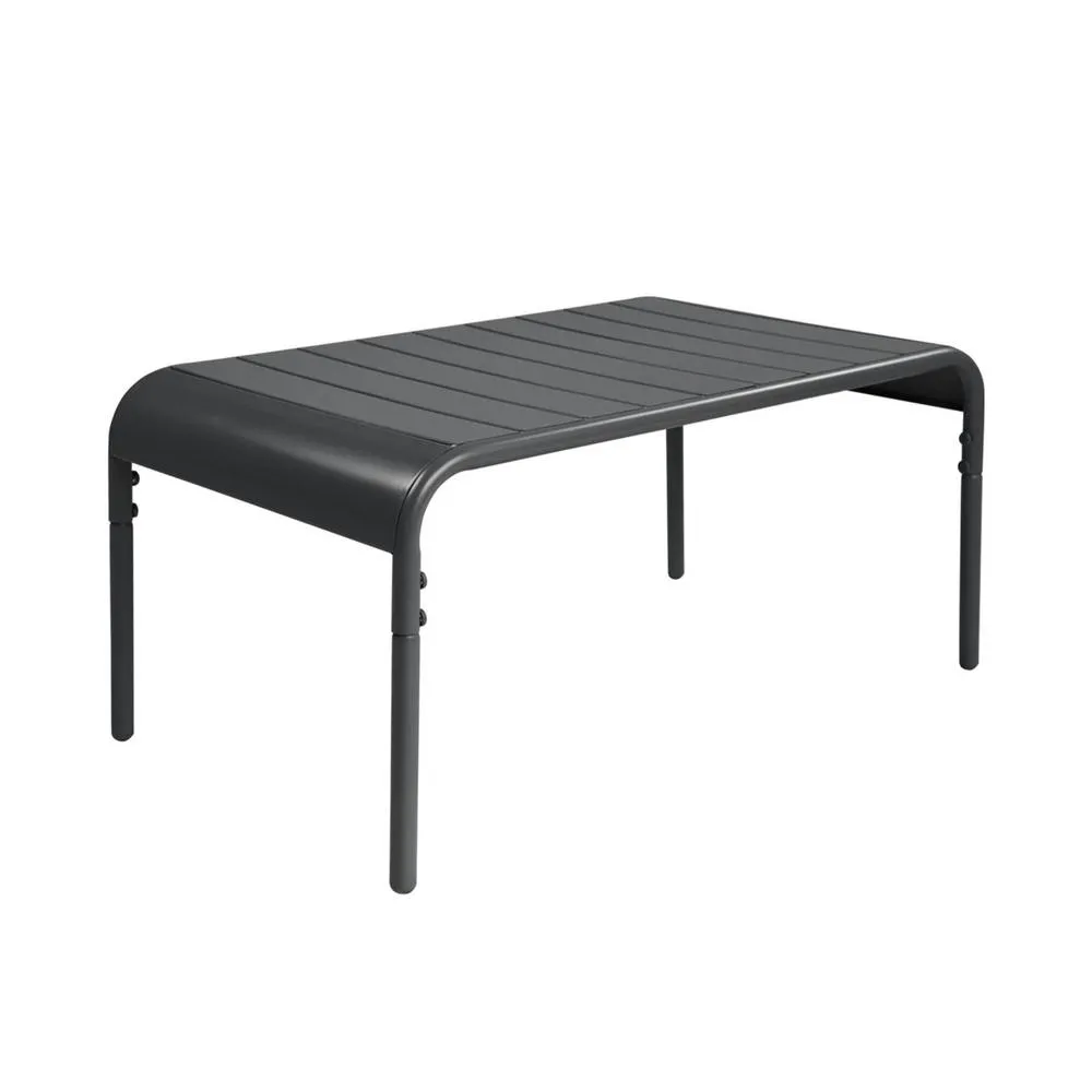 sweeek Rectangular steel garden coffee table in Dark Grey 2