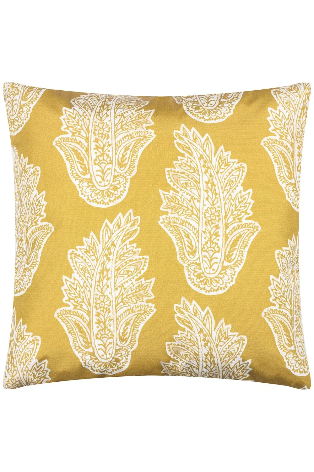 Paoletti Kalindi Paisley Water & UV Resistant Reversible Outdoor Cushion in Yellow 1