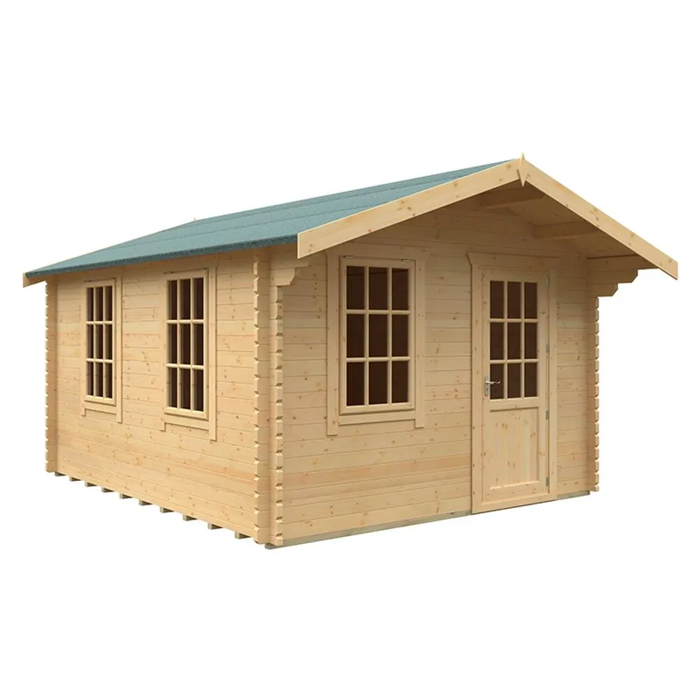 Buttercup Farm 14x12w The Carrington Plus 44mm Cabin - L415 x W355 x H271.9 cm in Natural