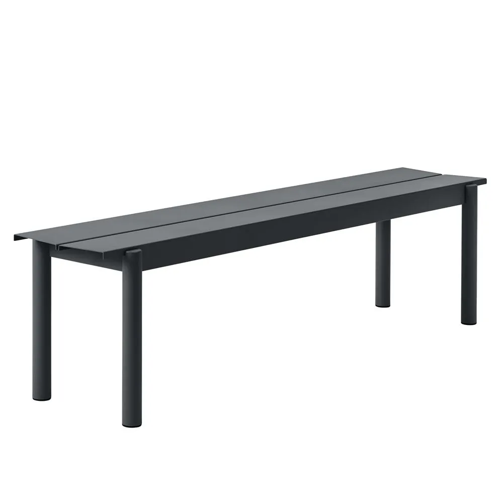 Muuto Linear Outdoor Steel Bench Large Black 2