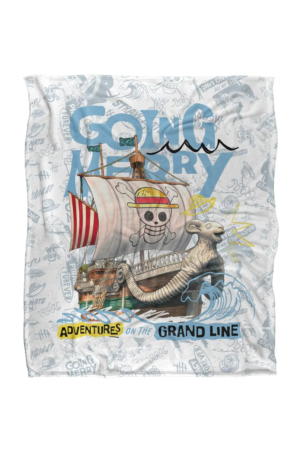 Netflix One Piece Going Merry Adventures Soft Throw Blanket 152 X 127 Cm