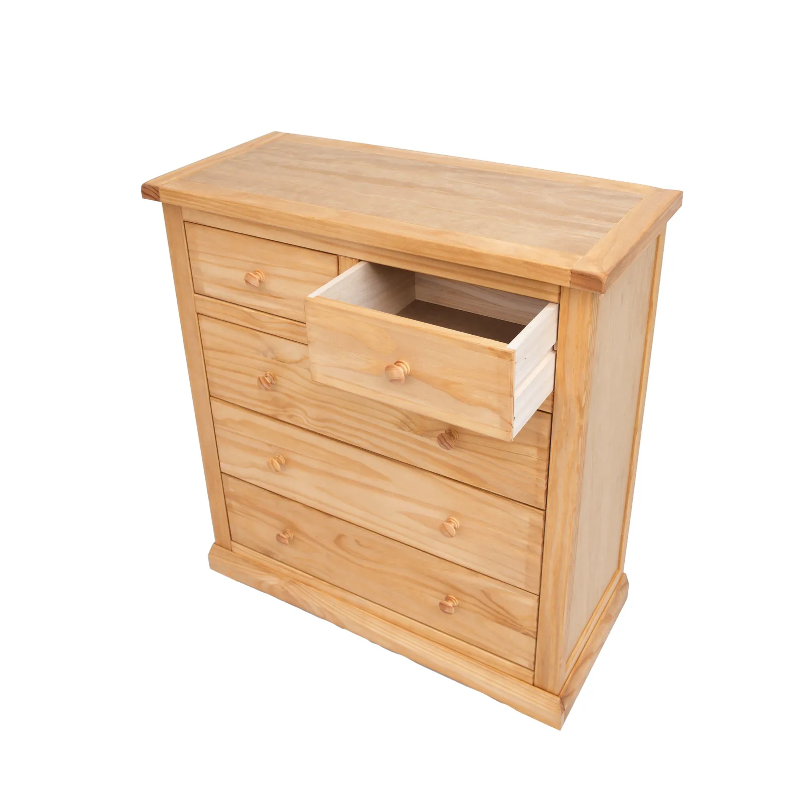 Cabinet Bits Lucca 5 Drawer Chest of Drawers Wood Knob in Light Brown 4