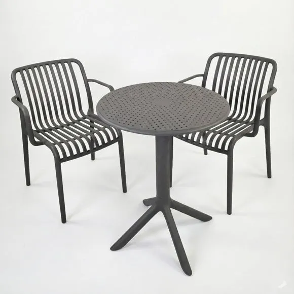 Bergen Round Bistro Table with 2 Alma Armchairs 2