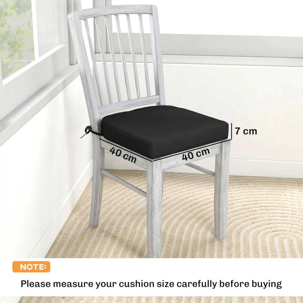 OUTSUNNY Outdoor Chair Seat Cushions Set of 2, Garden Chair Cushions in Black 3