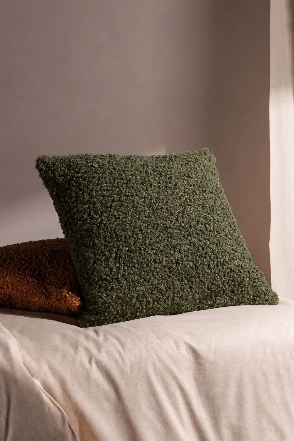 Yard Cabu Chunky Boucle Cushion in Khaki 4