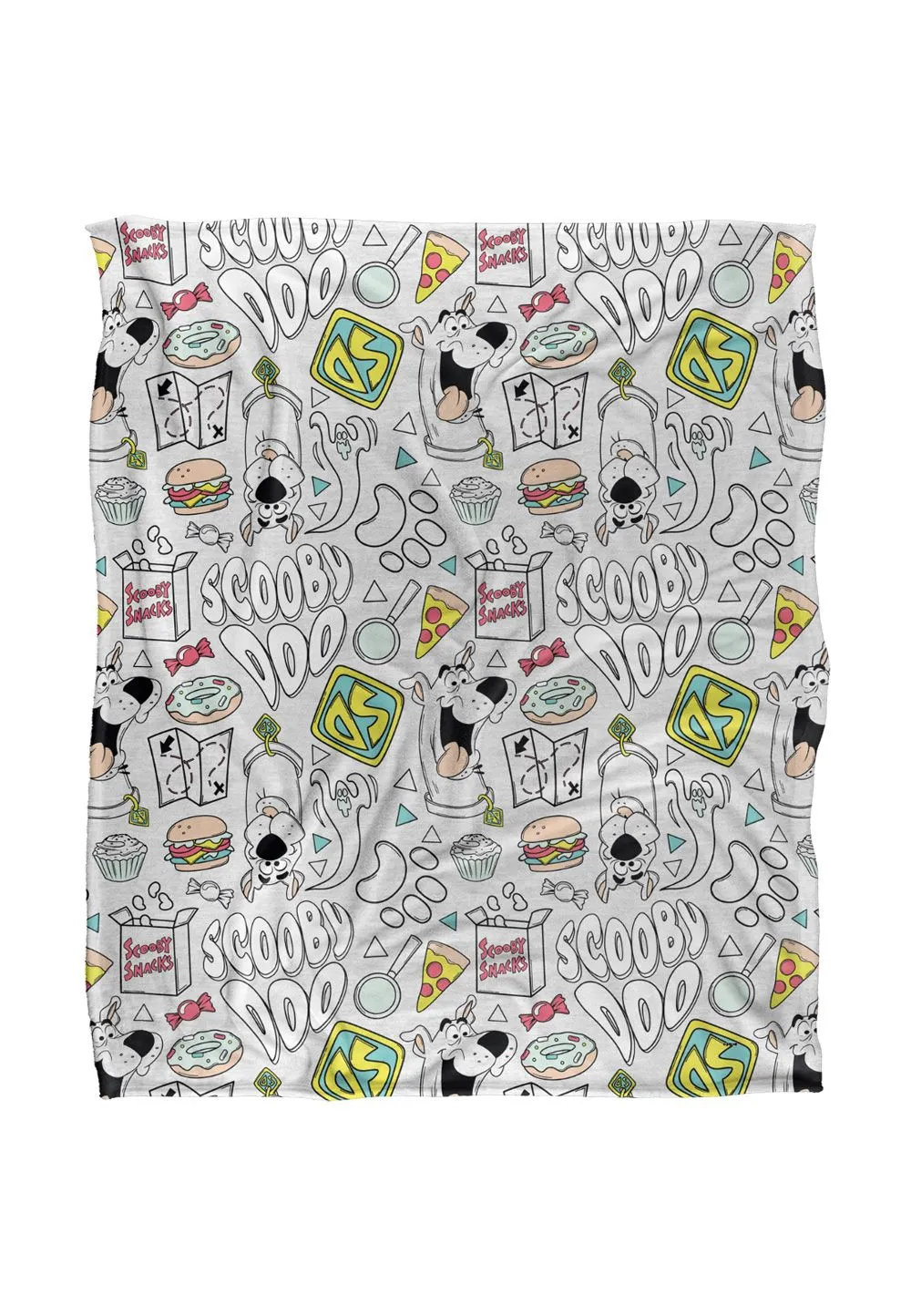 Scooby Doo Blanket, 152x127 cm Scooby All Over Silky Touch Super Soft Throw Blanket in White