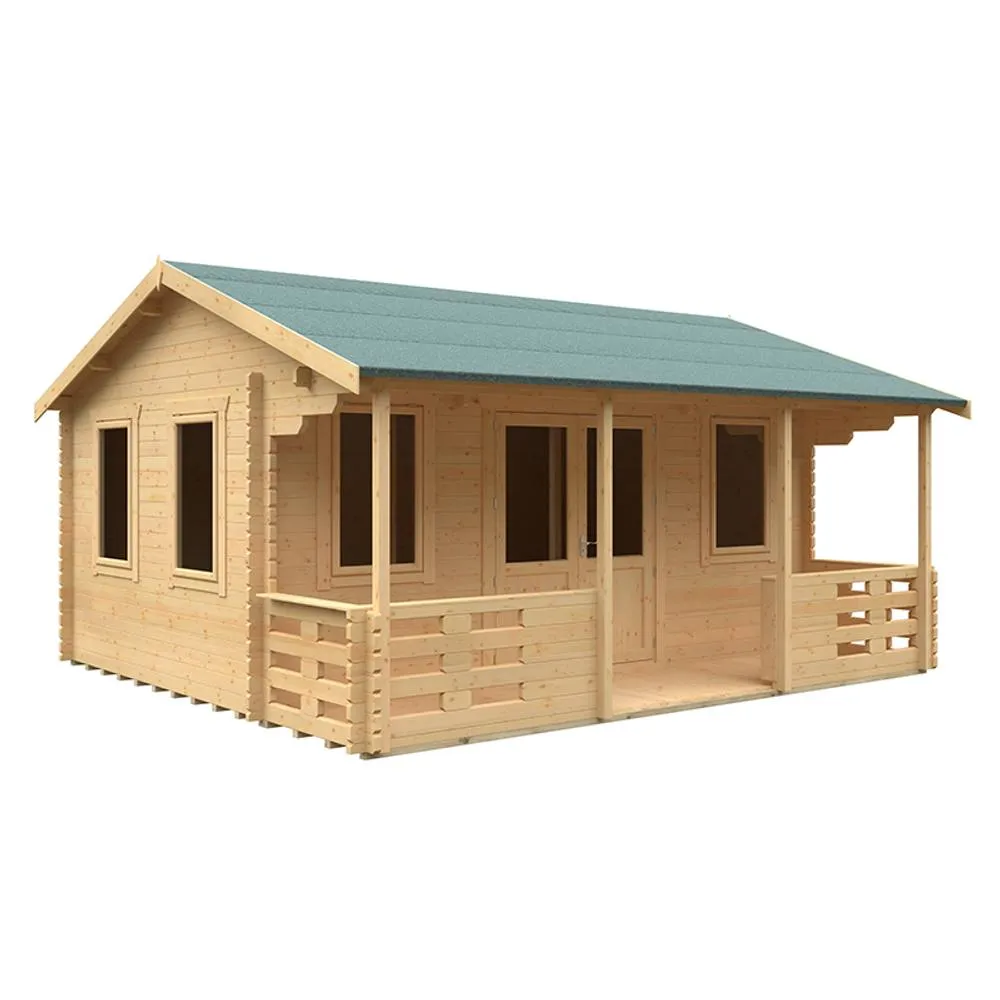 Buttercup Farm 18x16 The Addlington 44mm Cabin - L535 x W475 x H303.6 cm in Natural 1