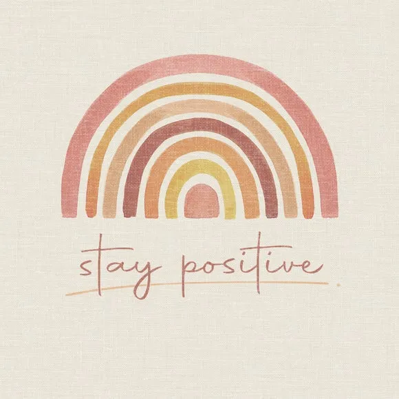 Stay Positive Line Art Square Cushion 2