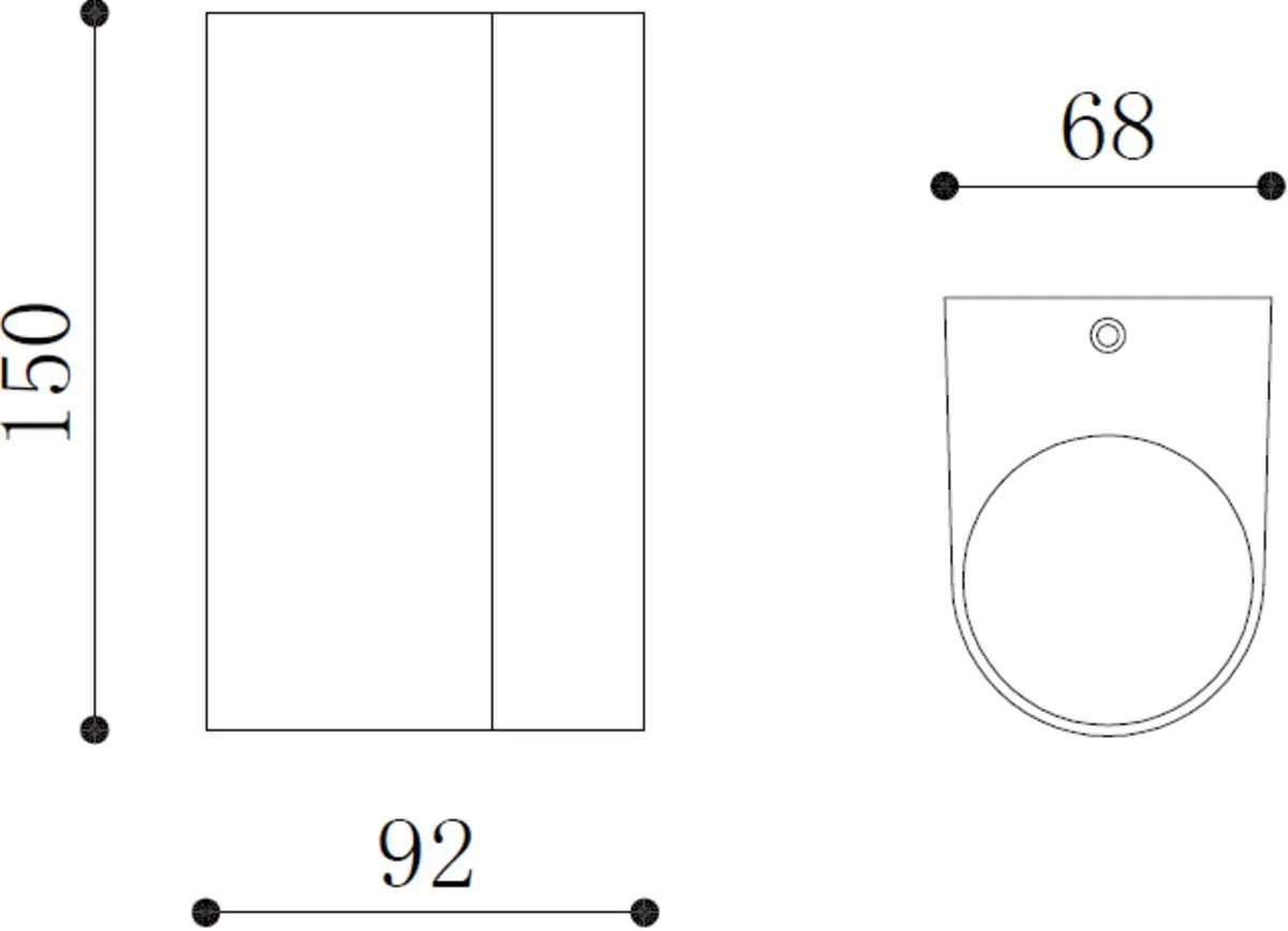 Netlighting Knightsbridge ALANA 230V IP65 GU10 Polycarbonate UpDown Wall light Black ALC2BK 2