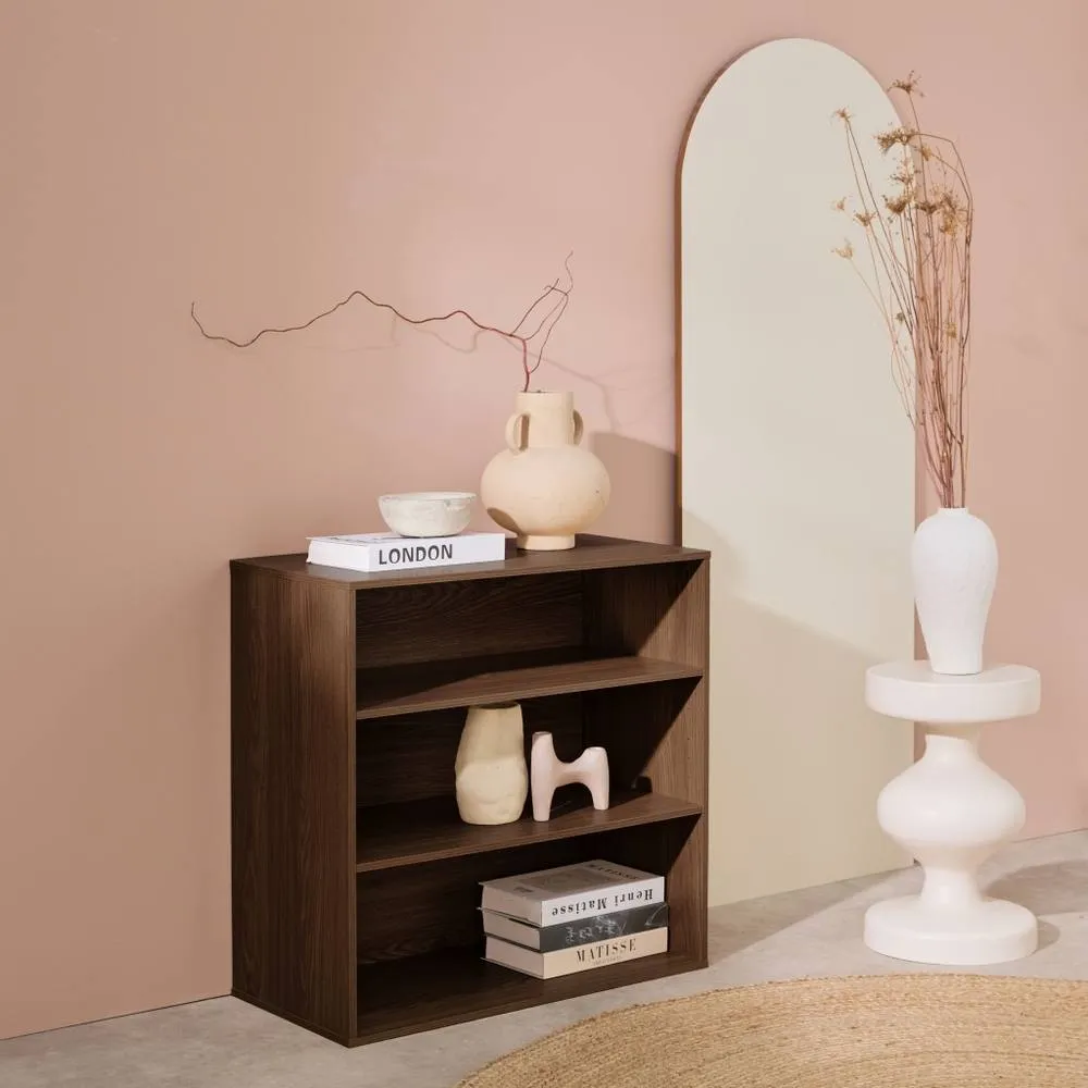 sweeek Shelf, library, wood decor storage module 2 shelves in Dark Brown