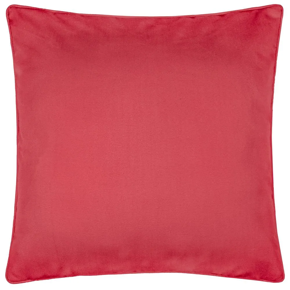 Morris & Co Strawberry Thief Piped Outdoor Cushion in Coral 3