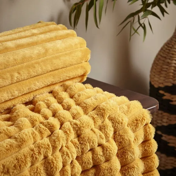 Cosy Ribbed Throw Blanket 130cm x 170cm 2