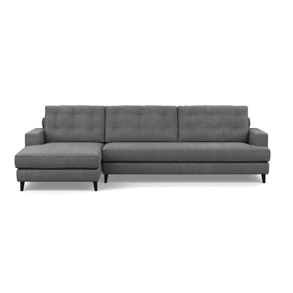 Heal's Mistral Left Hand Facing Corner Sofa Tejo Recycled Noir Black Feet