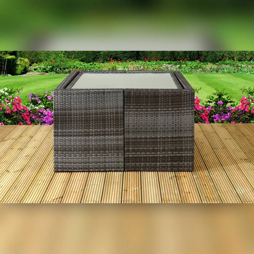 Comfy Living Ltd 7 Piece Rattan Garden Furniture Set in Grey 2