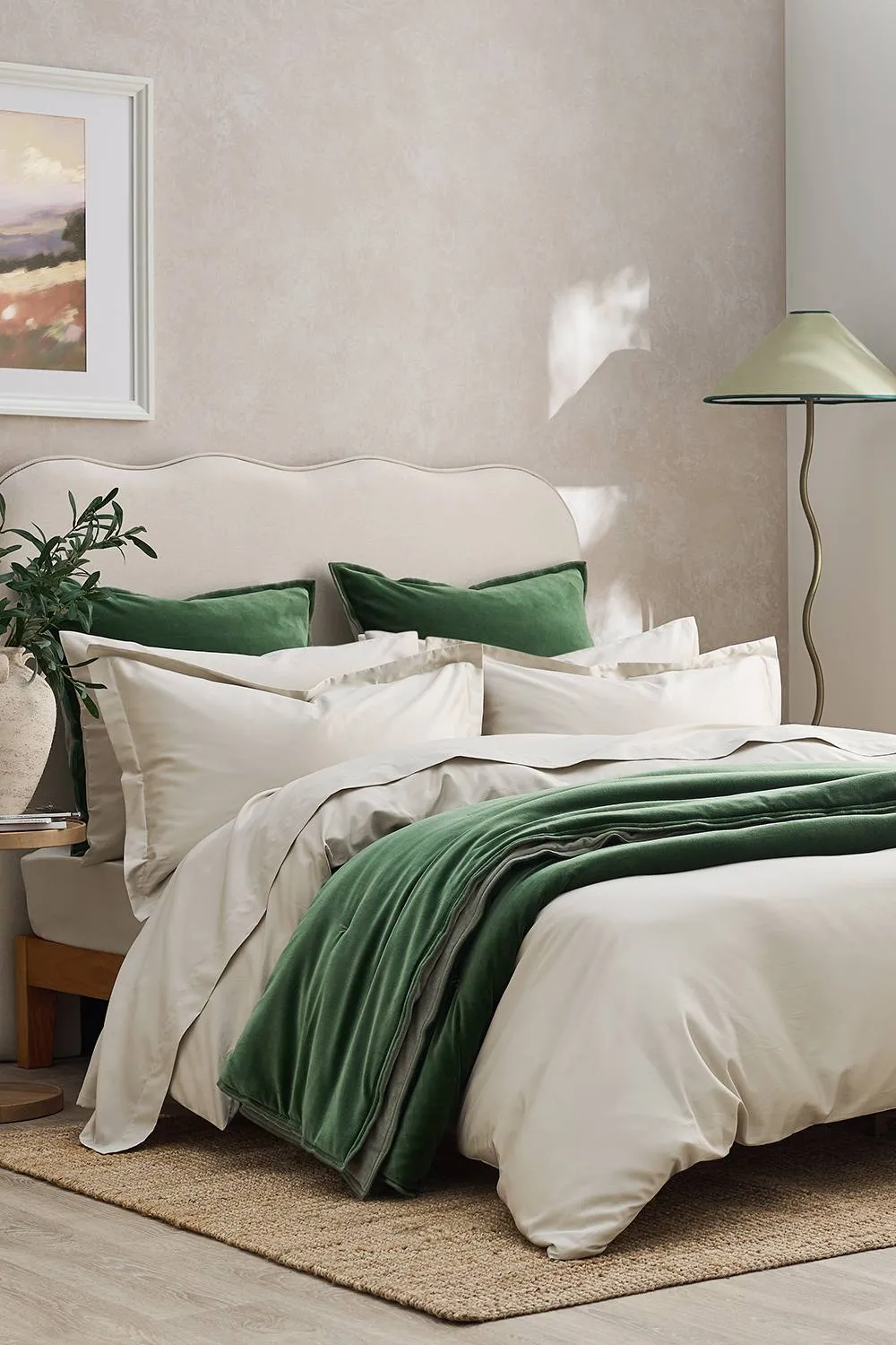 CHRISTY 400TC Luxury Cotton Sateen Plain Dye Duvet Cover Sets in Light Beige 1