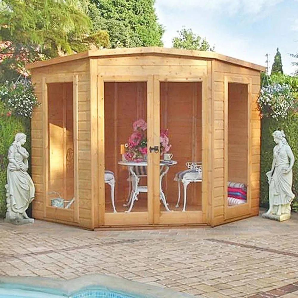 Shires Barclay Shiplap Summerhouse Garden Sun Room Approx 7 x 7 Feet in Brown 2