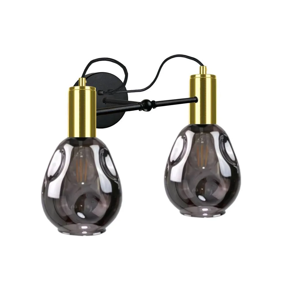 Netlighting Kari Wall Lamp Black Gold 25cm 2x E27