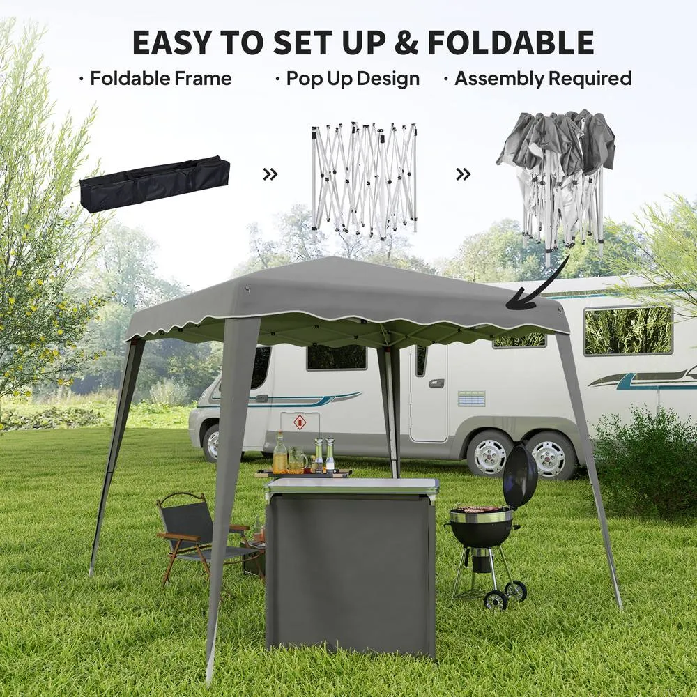 OUTSUNNY Garden Pop up Gazebo Tent Party Water-resistant 2.5 x 2.5M in Grey 4