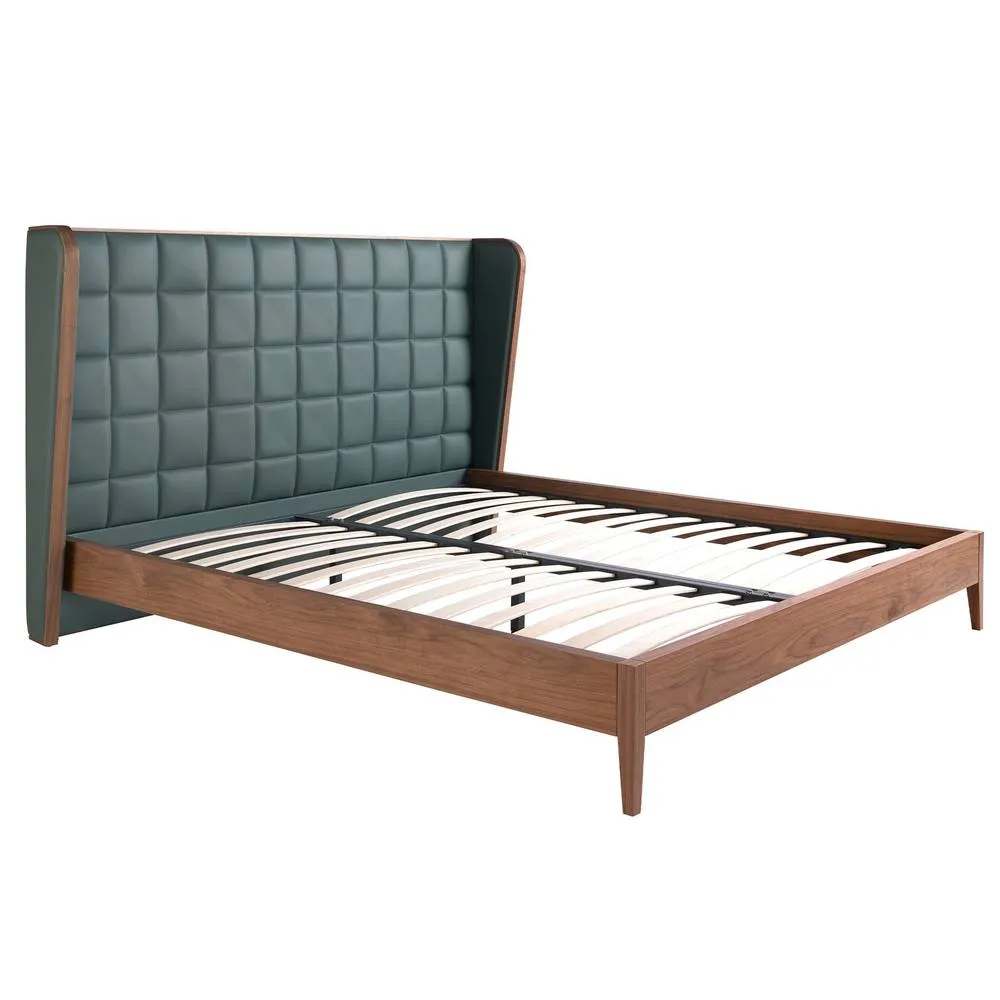 Angel Cerda Dark Green Leatherette Double Bed