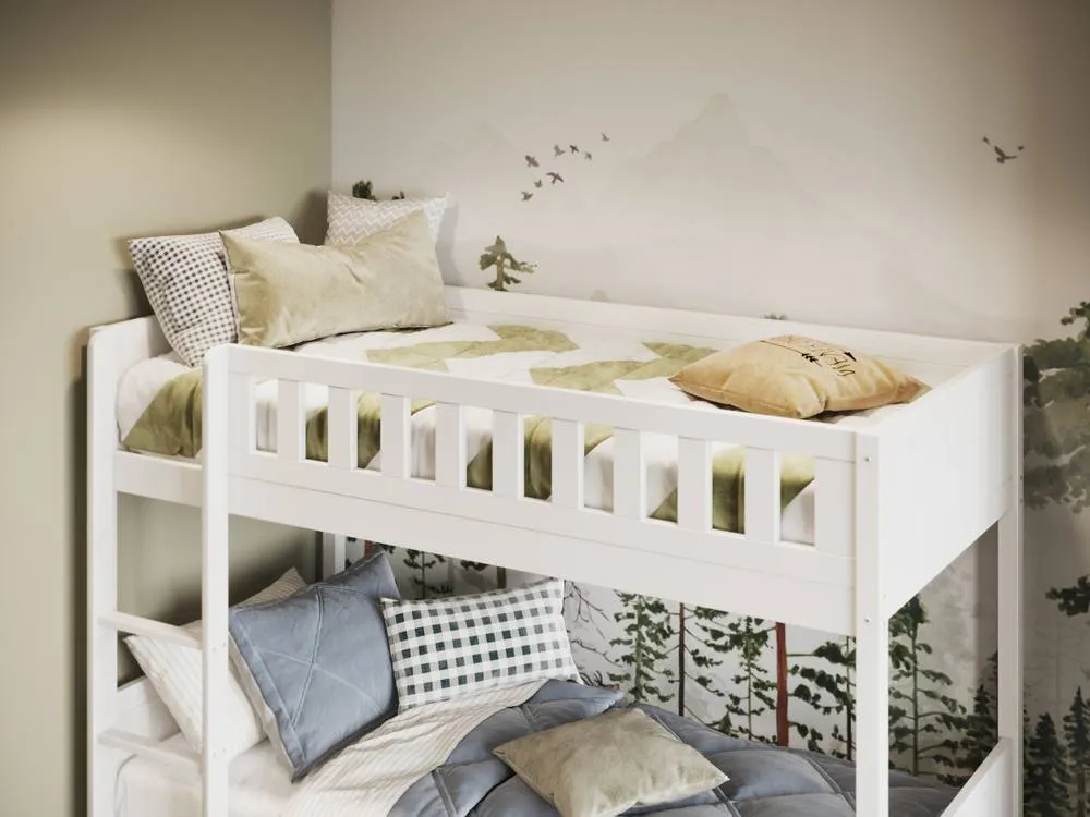 Flair Bea Wooden Bunk Bed with Trundle in White 4