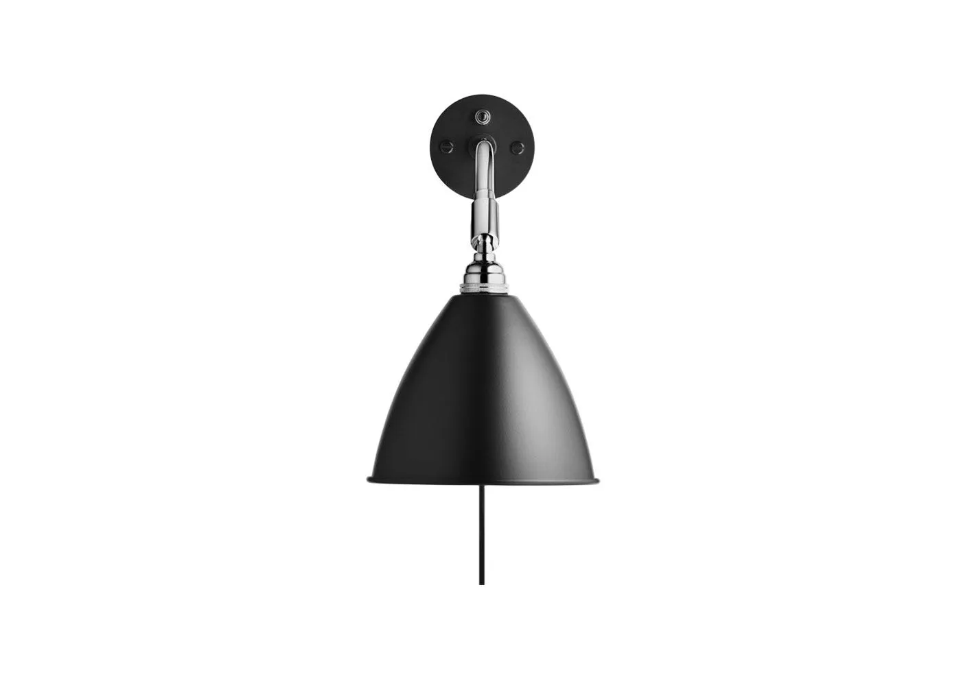 Gubi Bestlite BL7 Wall Lamp Chrome Base Black Shade
