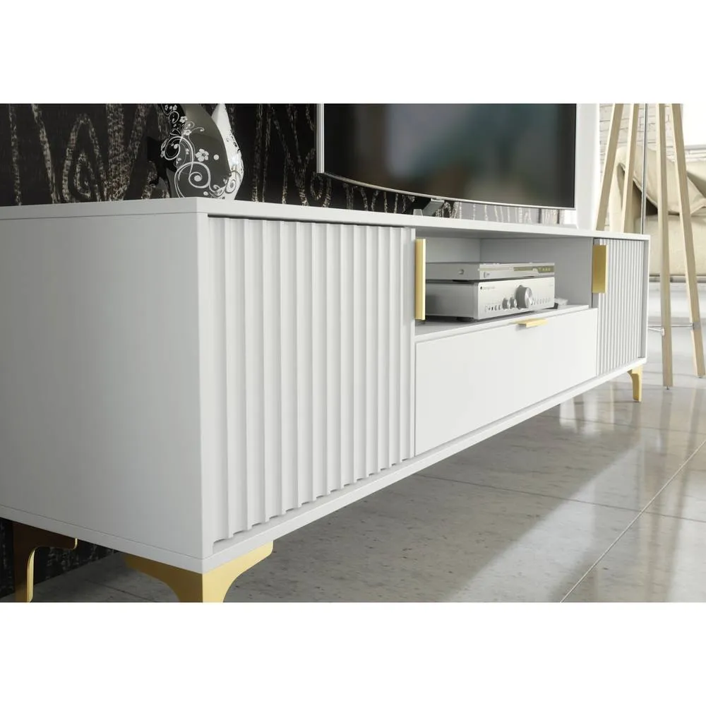 Creative Furniture Tide Crest TV Unit 200cm - White & Gold 3