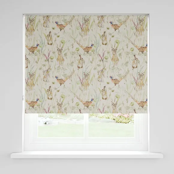 Hare and Pheasant Blackout Roller Blind 2