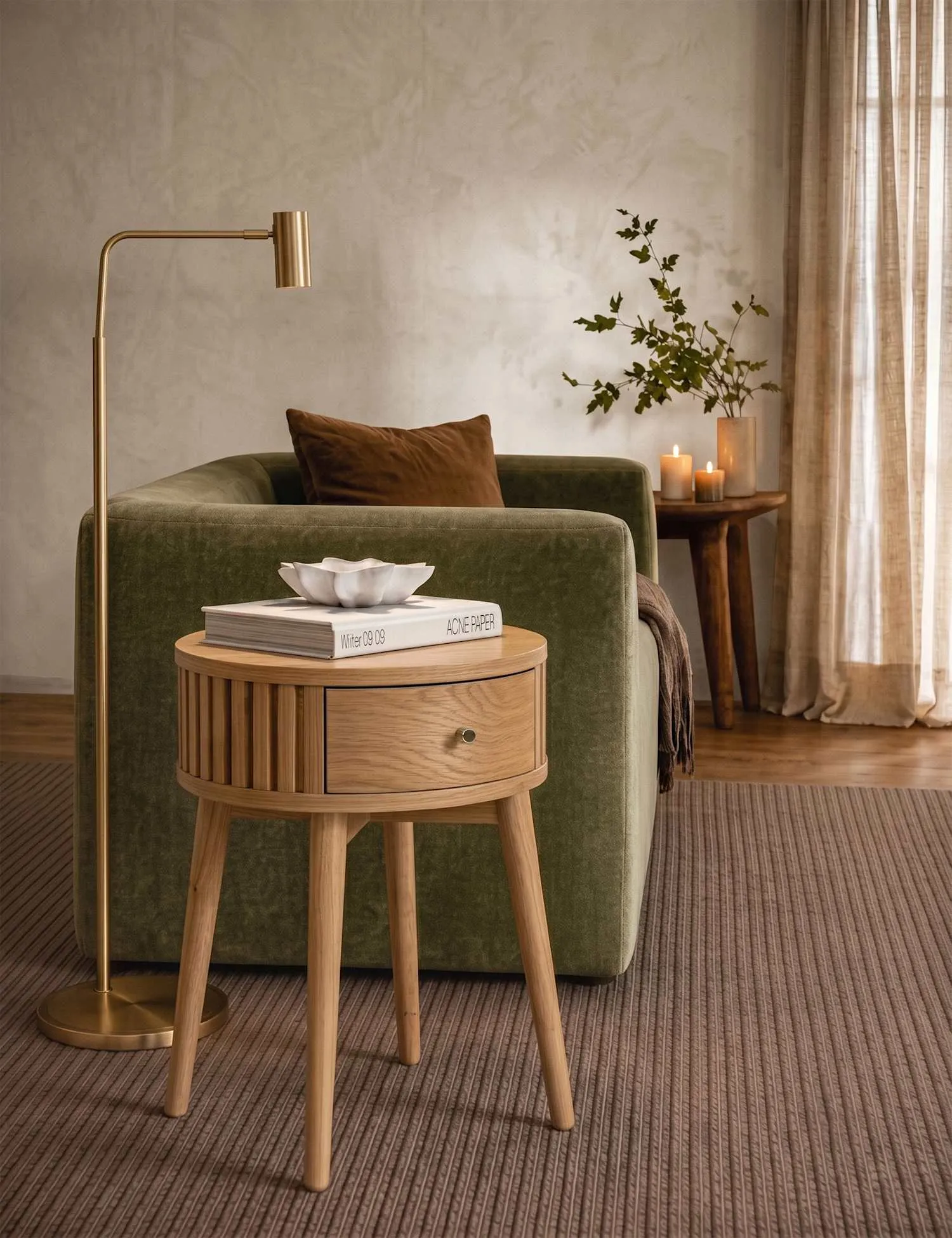Corndell Soho Round Side Table Natural