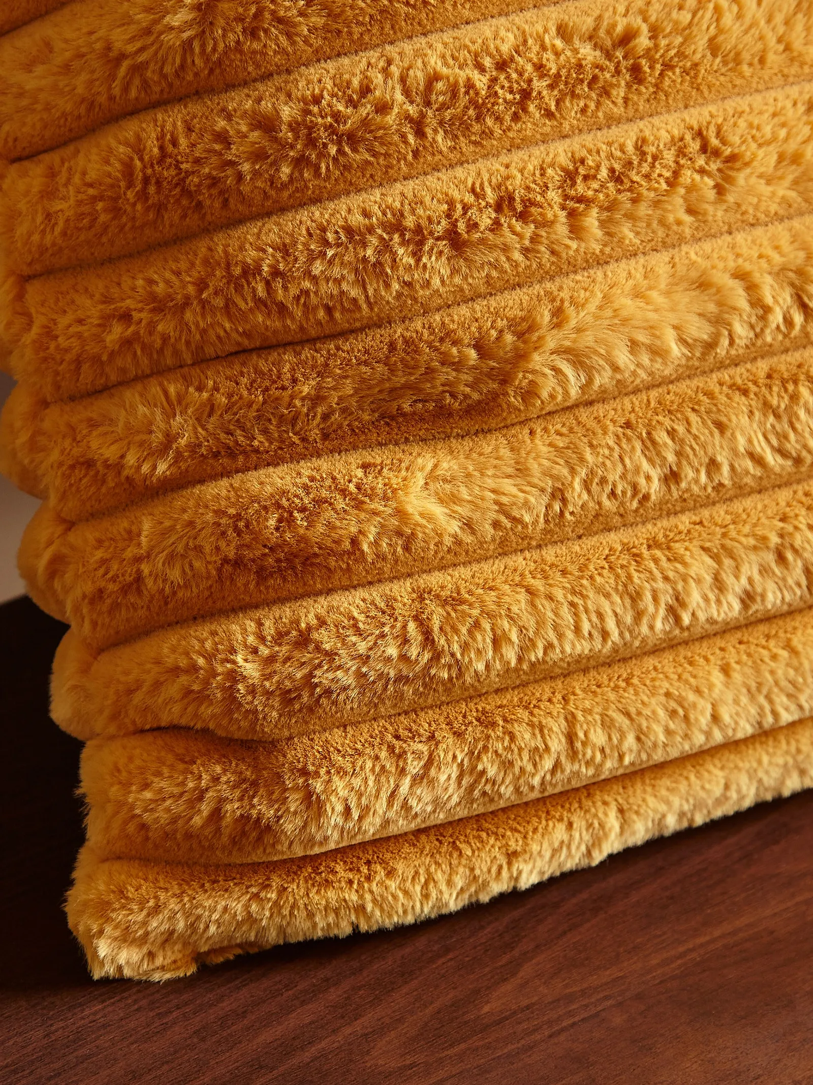 Catherine Lansfield 'Cosy Ribbed' Cushion in Mustard 2