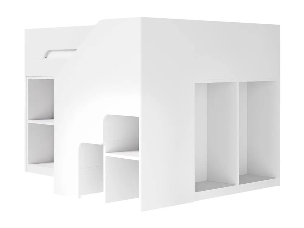 Flair Quinn Staircase Mid Sleeper Bed with Storage in White 6