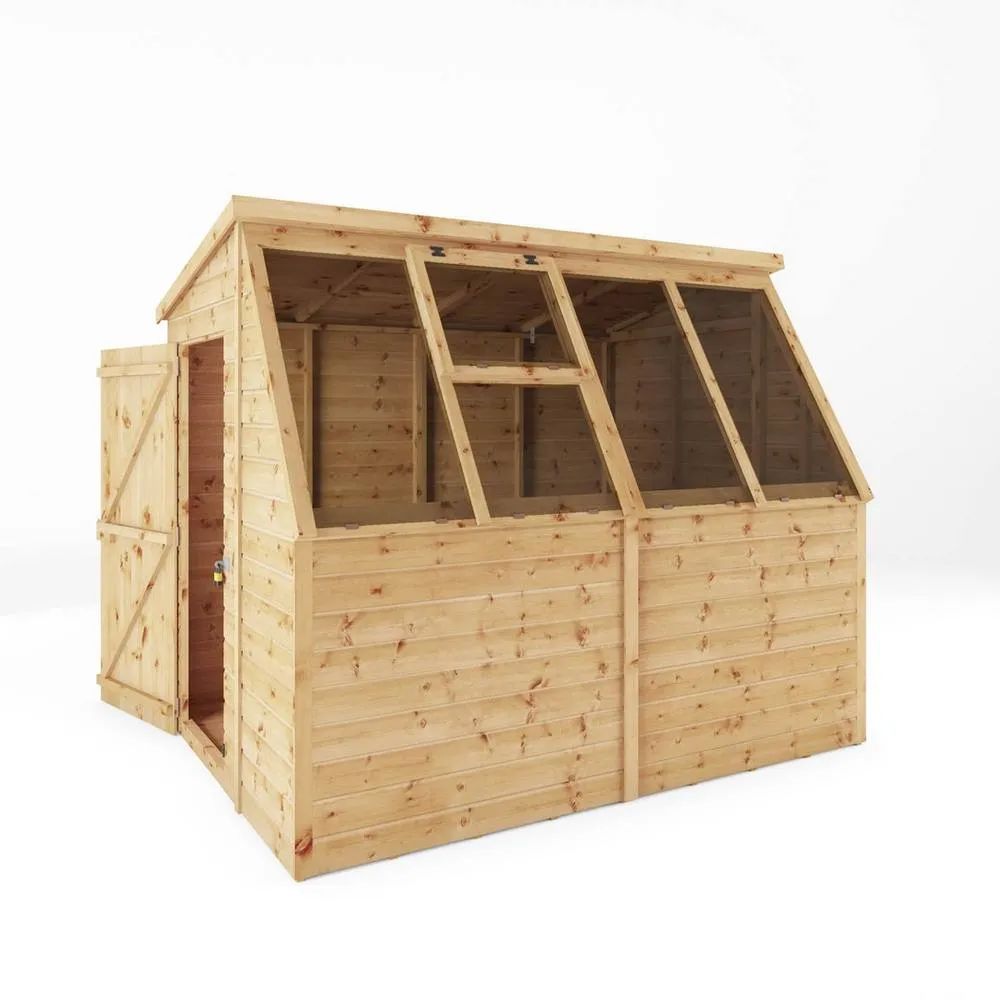 Mercia 8x6 Feet Traditional Potting Shed - Wood - L256.4xW187.7xH212.7 cm in Light Brown 2