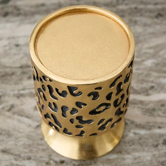 Gold Leopard Print Candle Holder 2
