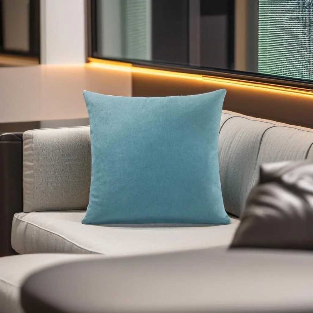 Luxury Living Velvet Chenille Cushion in Teal