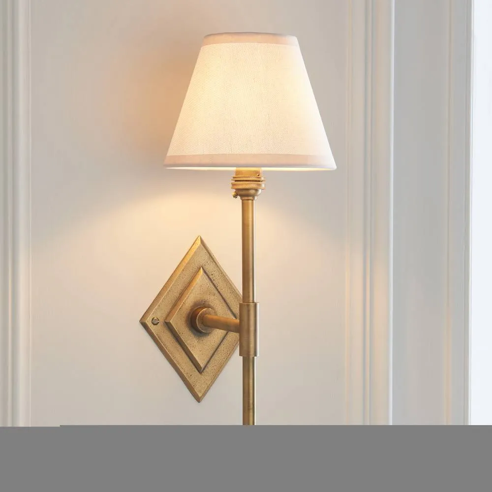 Netlighting Diamond Tall & Ivy 16cm Wall Lamp Antique Brass Vintage White in Gold 3