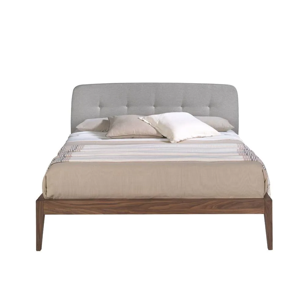 Angel Cerda Grey Tufted Fabric Double Bed Fits 160x200 cm 2