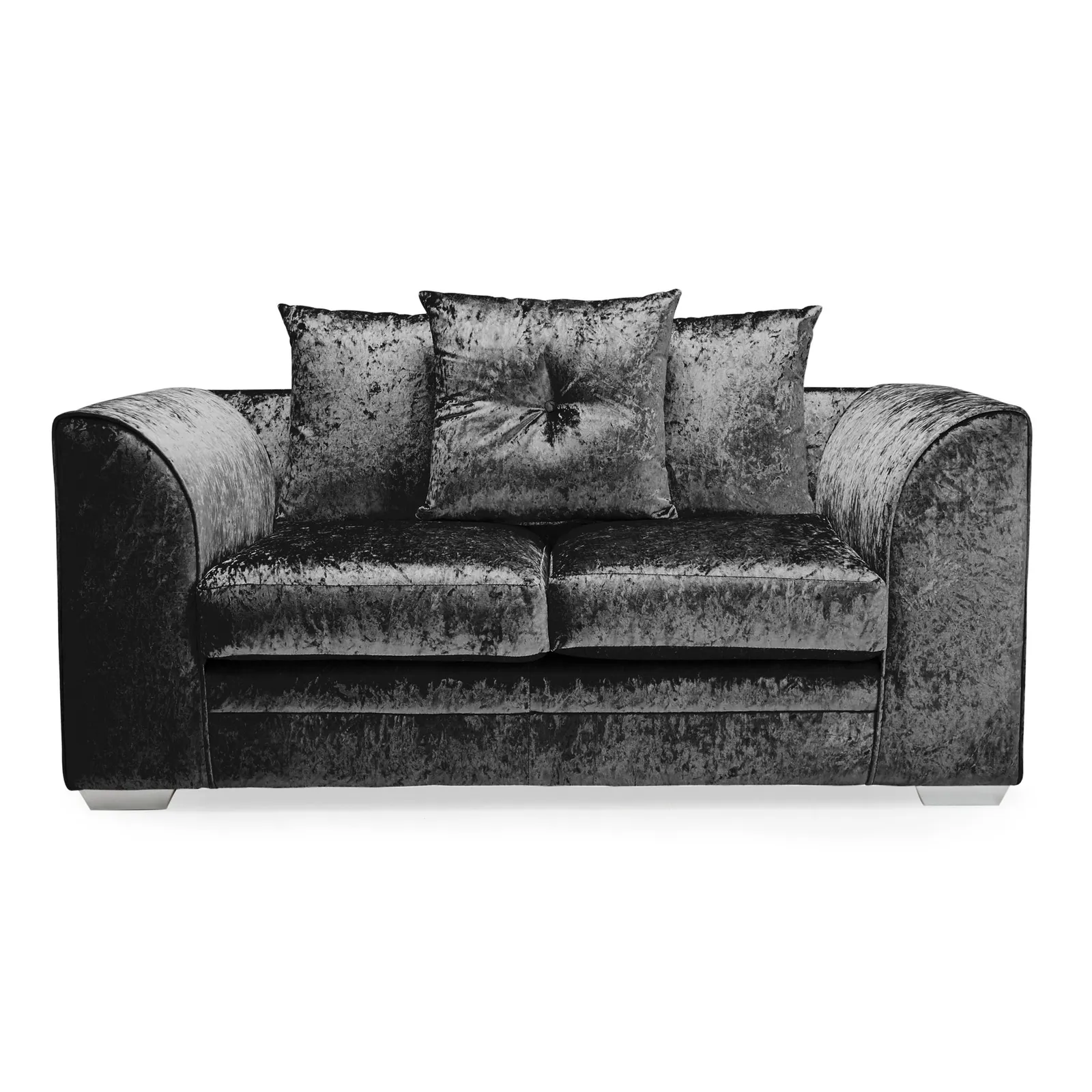 Blake Crushed Velvet 2 Seater Sofa Black