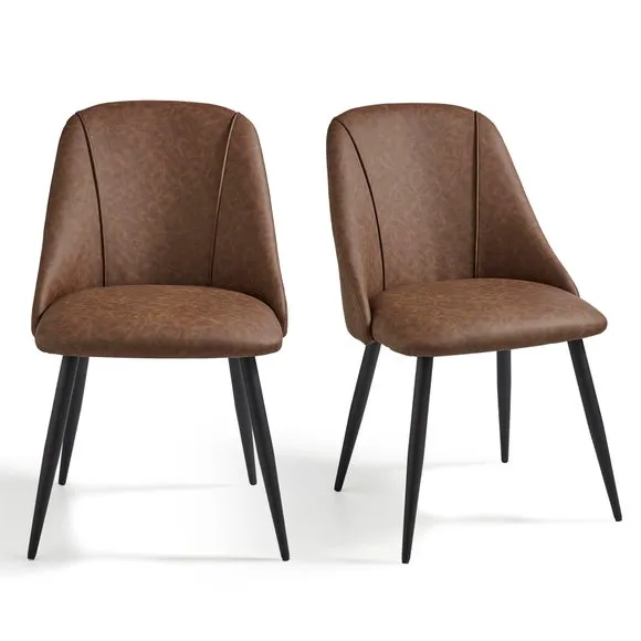 Set of 2 Luna Dining Chairs, Faux Leather 5