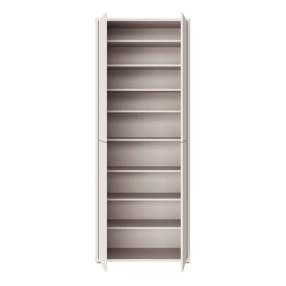 Furniture To Go Alice Springs Tall Shoe Cabinet with 4 Doors Push-to-Open in Sand in Beige 6