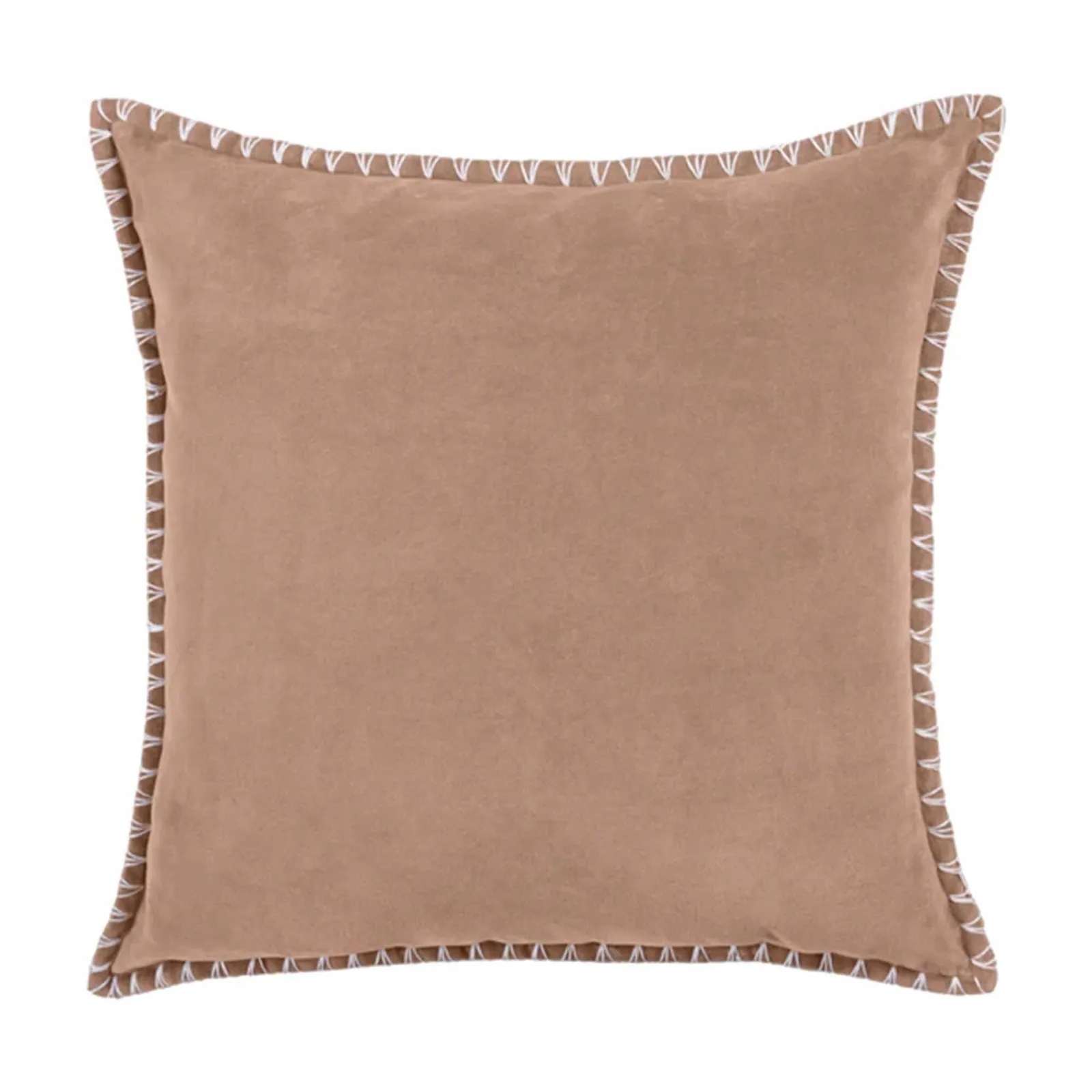 Pink Stitch Edge Cushion, Square Polyester | Barker & Stonehouse