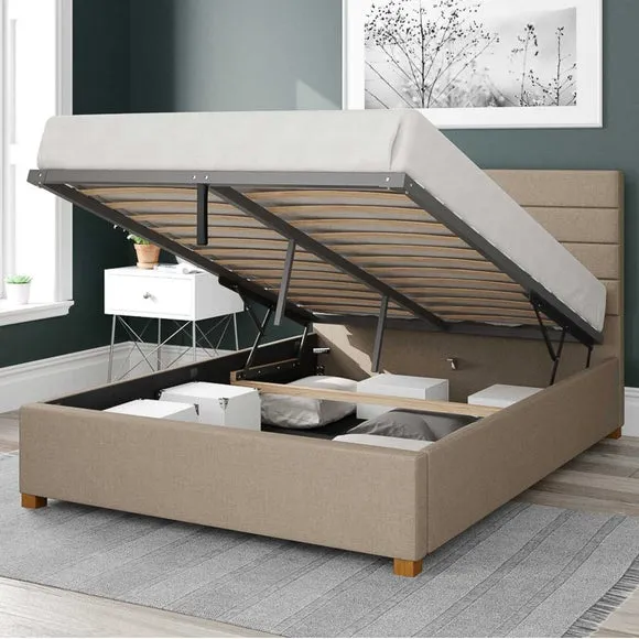 Kelly Eire Linen Ottoman Bed Frame 2