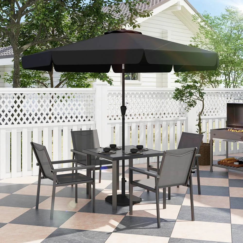 OUTSUNNY 5 Pieces Outdoor Dining Table & 4 Armchairs, Garden Dining Set, Grey