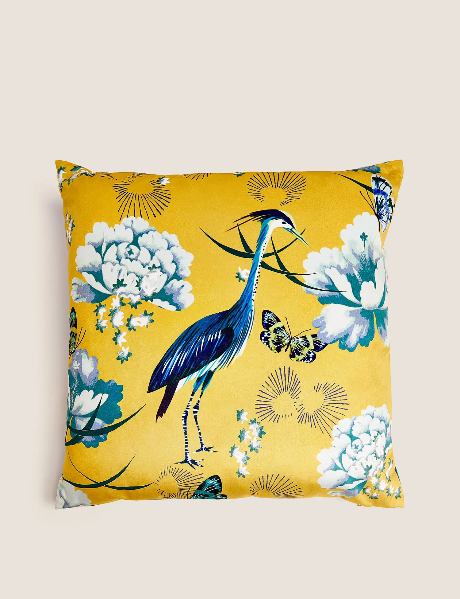 M&S Velvet Crane Cushion