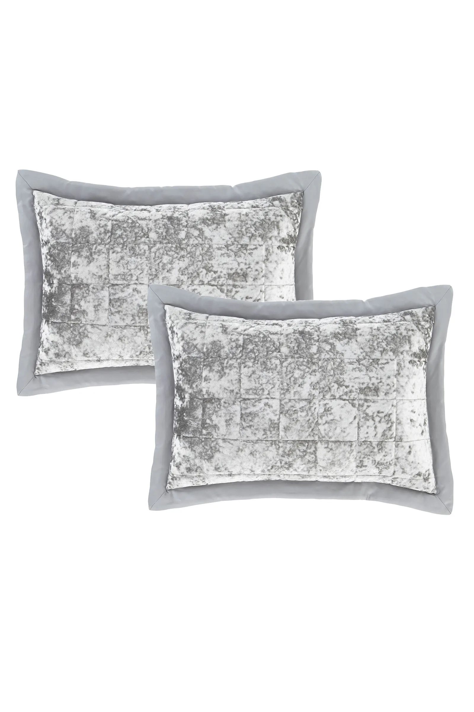 Catherine Lansfield 'Crushed Velvet' Pillowsham Pair in Silver 4