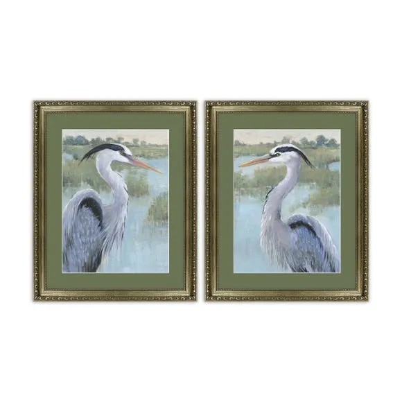 Set of 2 Blue Heron Framed Prints 2