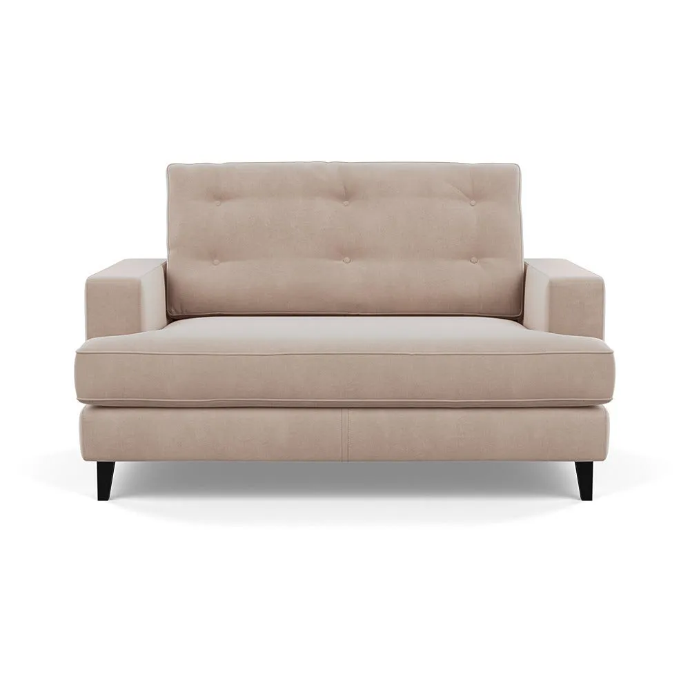 Heal's Mistral Loveseat Smart Velvet Pebble Black Feet