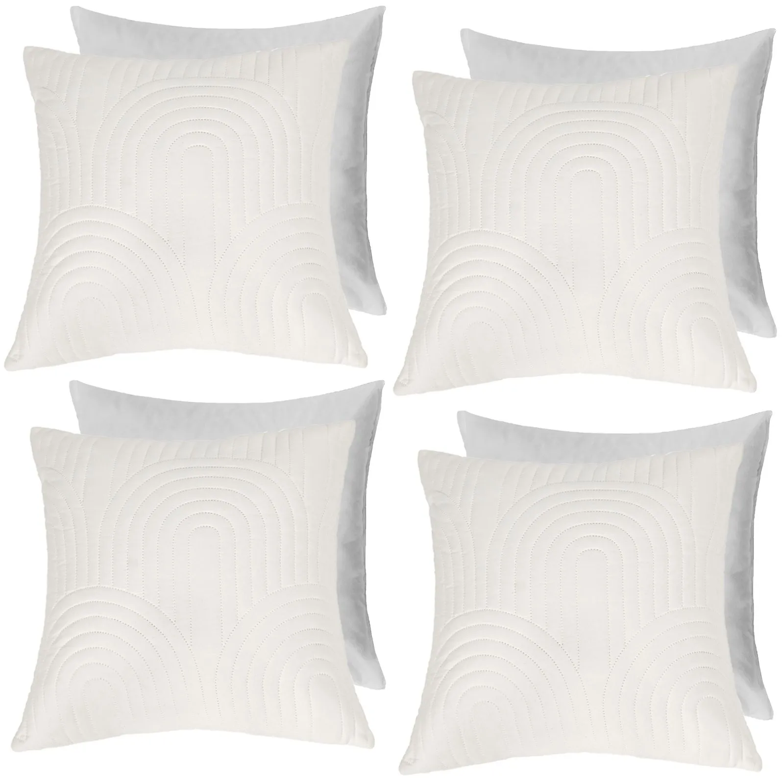 OHS 4 Pack Arches Pinsonic Filled Cushion Covers in Cream