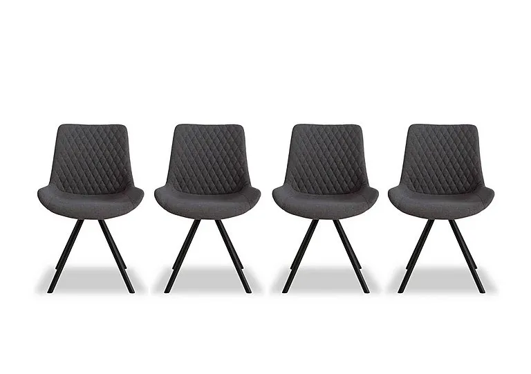 Ion Set of 4 Fabric Dining Chairs - Shadow Grey